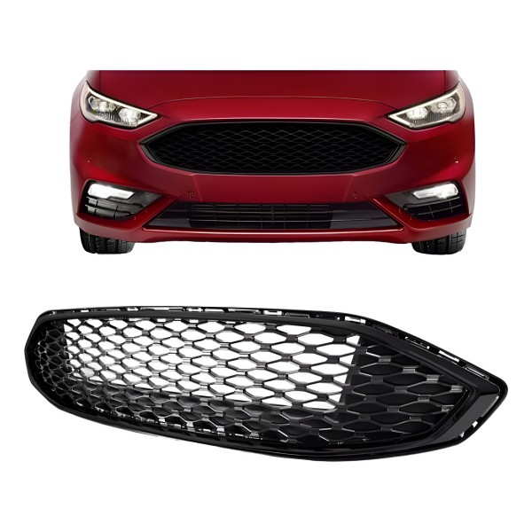 Grade Dianteira Fusion 17 A 19 Colmeia Friso Preto Brilhante