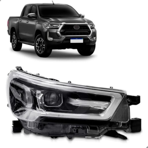 Farol Hilux Srv 2021 2022 2023 Com Led Cromado