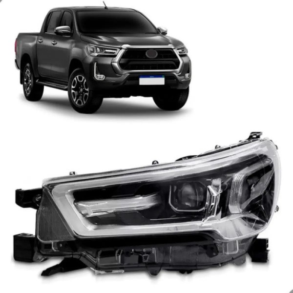 Farol Hilux Srv 2021 2022 2023 Com Led Cromado
