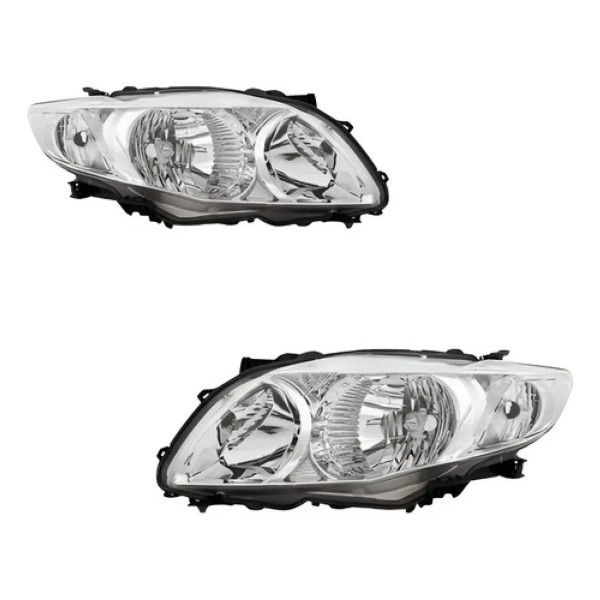 Par Farol Cromado Corolla 2009 A 2011
