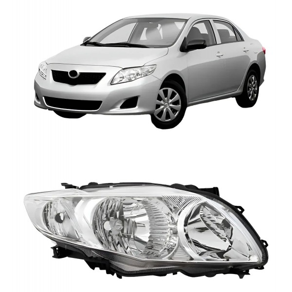 Farol Cromado Corolla 2009 A 2011