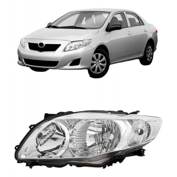 Farol Cromado Corolla 2009 A 2011