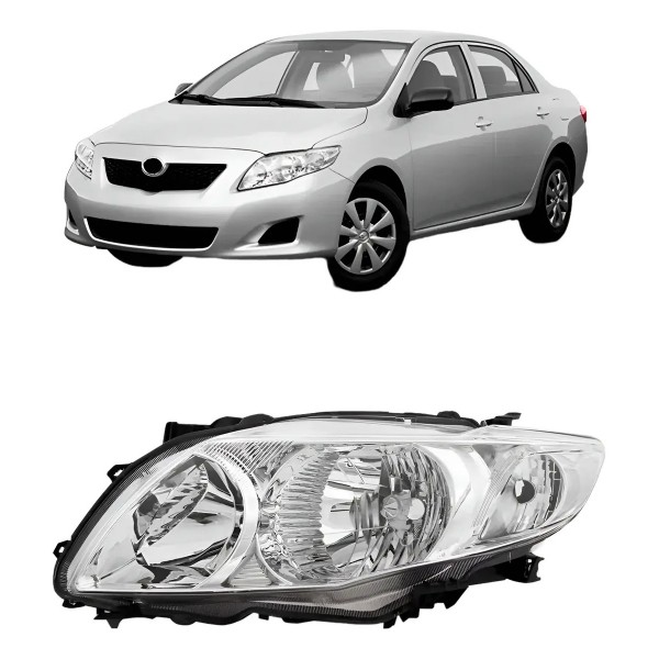 Farol Cromado Corolla 2009 A 2011