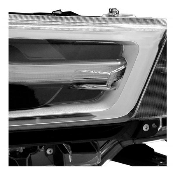 Farol Hilux Srv 2021 2022 C/ Led Aro Cinza