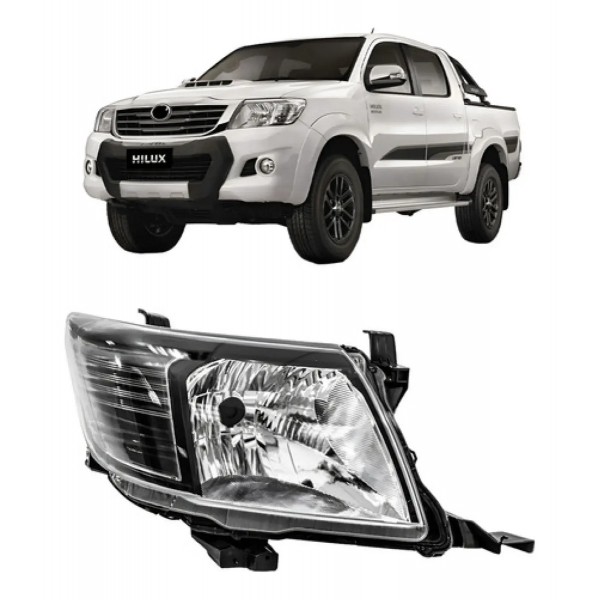 Farol Hilux Srv 2012 2013 2014 2015 Sport Mascara Negra
