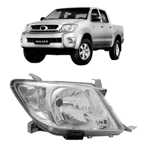 Farol Hilux 2008 2009 2010 2011 Cromado