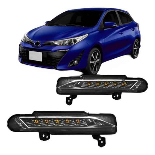 Jogo Farol De Milha Daylight Yaris 2018 2019 2020 Com Led Dr