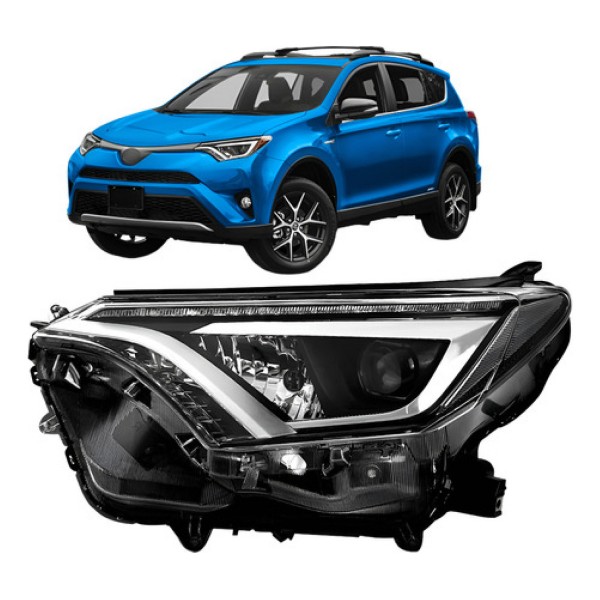 Farol Rav4 2017 A 2019 Eletrico C Motor C Led Sem Reator