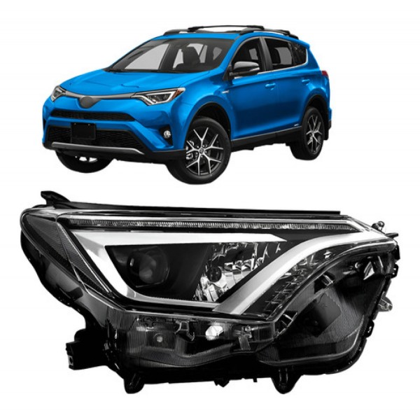 Farol Rav4 2017 A 2019 Eletrico C Motor C Led Sem Reator