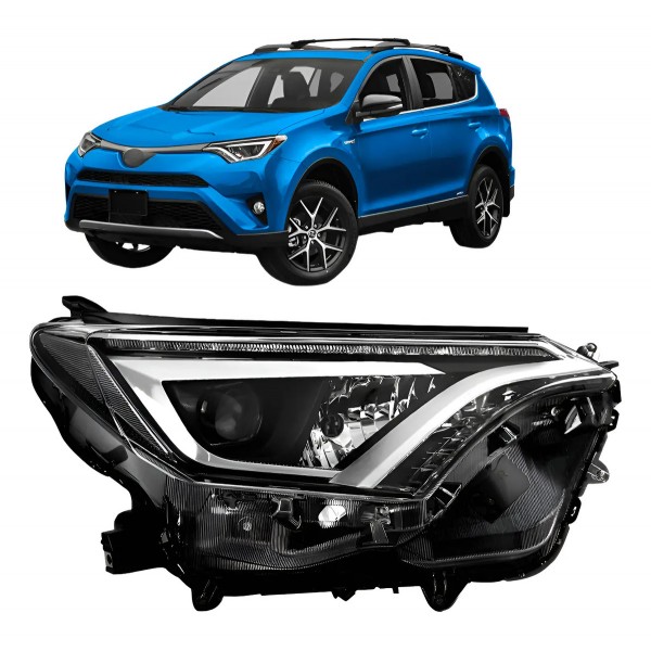 Farol Rav4 2017 A 2019 Eletrico C Motor C Led Sem Reator