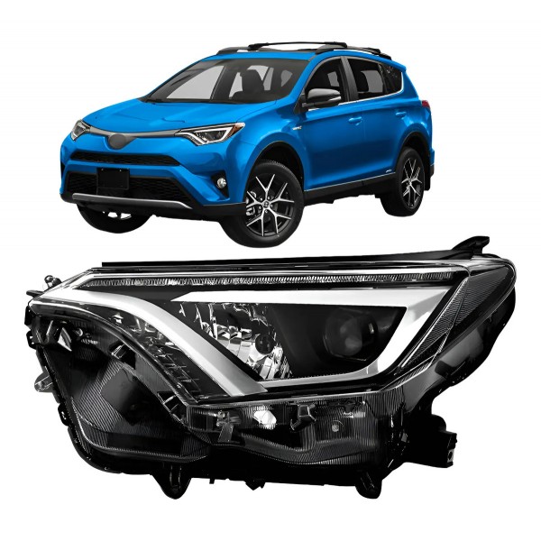 Farol Rav4 2017 A 2019 Eletrico C Motor C Led Sem Reator
