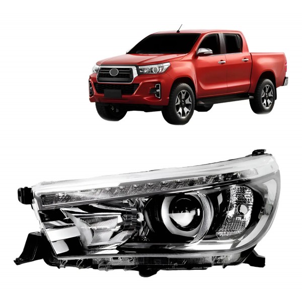 Farol Hilux Pick Up 2016 A 2020 Elétrico Com Motor E Led