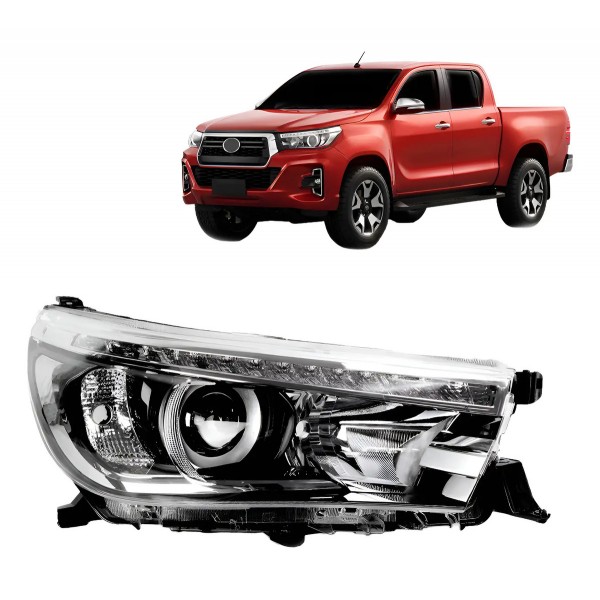 Farol Hilux Pick Up 2016 A 2020 Elétrico Com Motor E Led