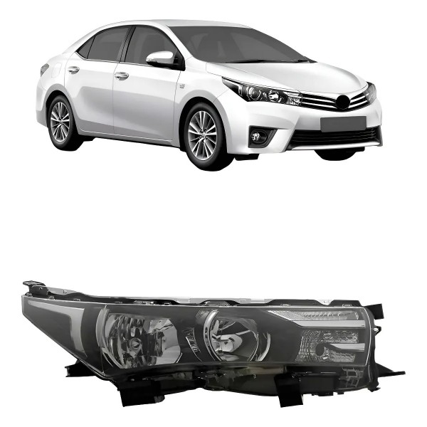 Farol Corolla 2014 A 2016 Manual Elétrico C/ Led C/ Xênon