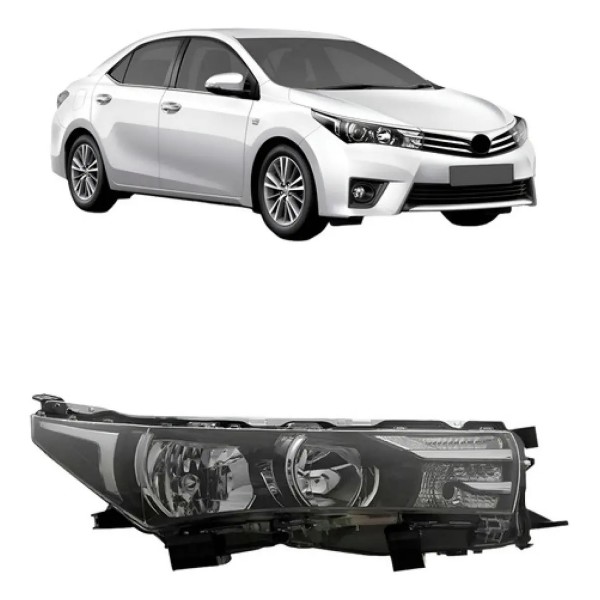 Farol Corolla 2014 A 2016 Manual Elétrico C/ Led C/ Xênon