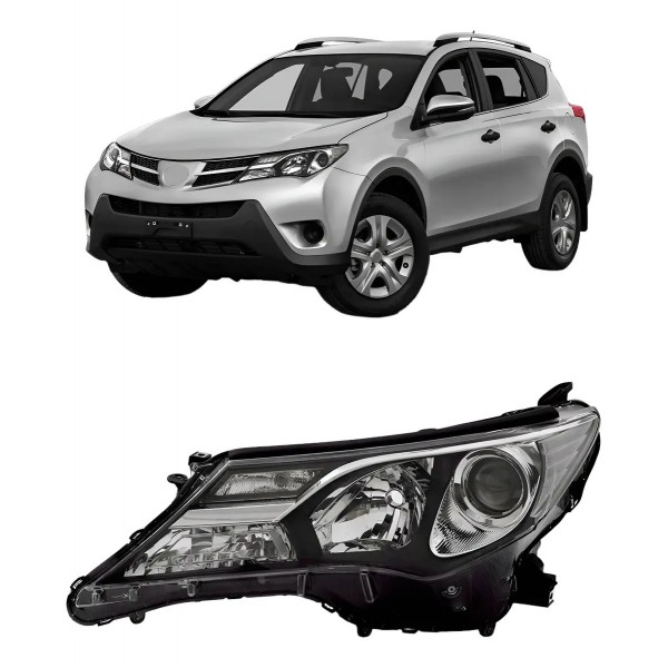 Farol Rav4 2014 2015 2016 Elétrico C/ Motor S/ Led