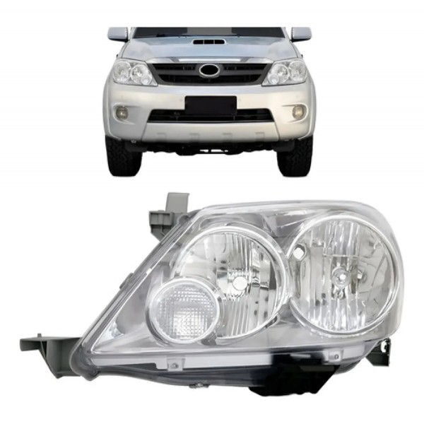 Farol Hilux Sw4 Foco Duplo 2004 2005 2006 2007 2008 Cromado