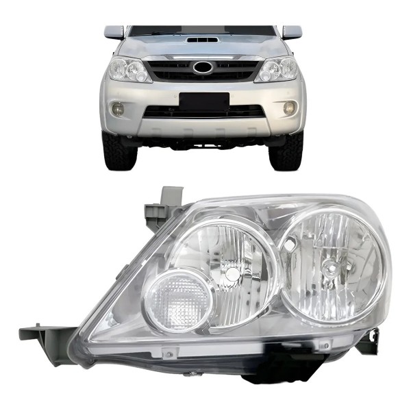 Farol Hilux Sw4 Foco Duplo 2004 2005 2006 2007 2008 Cromado