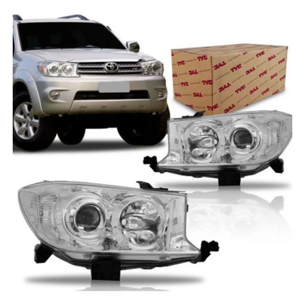Farol Hilux Sw4 2009 2010 2011 Foco Duplo Cromado Tyc