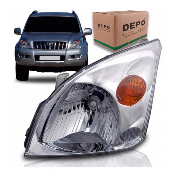 Farol Land Cruiser Prado 2004 2005 06 07 2008 2009 Le Depo Esquerdo/motorista