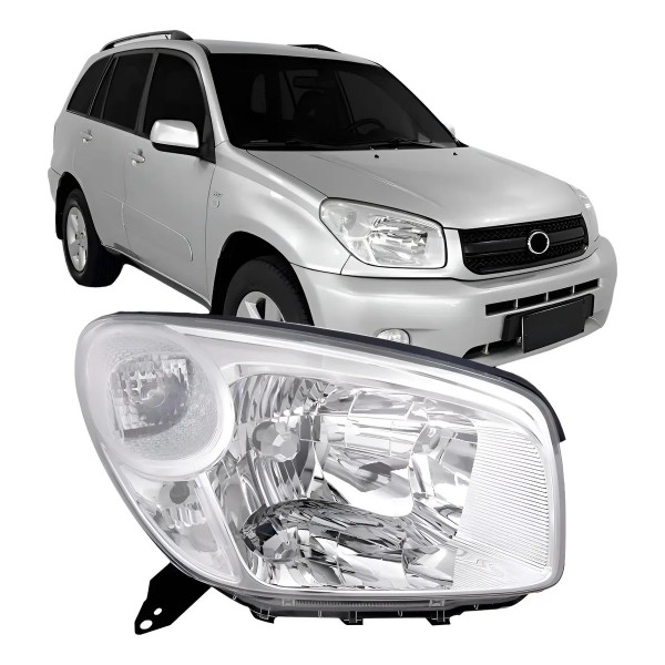 Farol Rav4 2004 2005 2006 Cromado Toyota Tyc