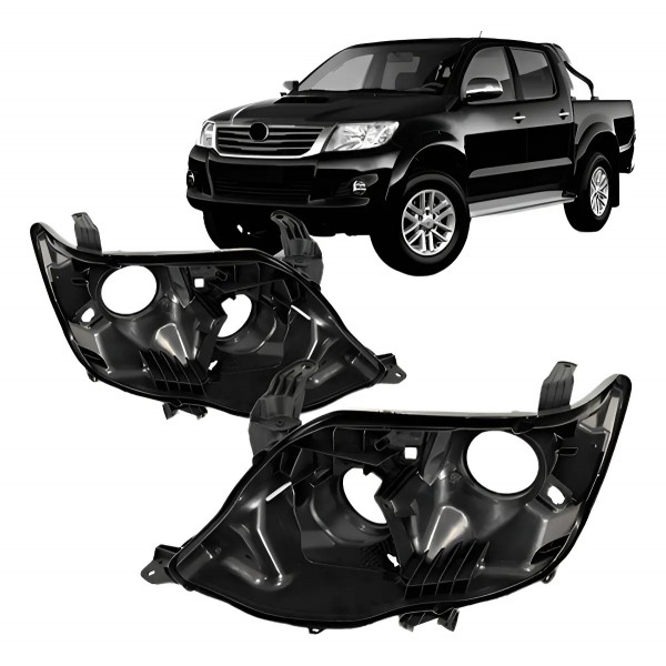 Par Carcaça Farol Hilux 2012 2013 2014 2015 Sw4 C/ Regulado