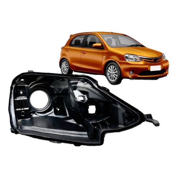 Carcaça Farol Preta Etios 2012 13 14 15 17 18 19 2020 2021