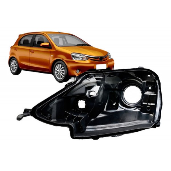 Carcaça Farol Preta Etios 2012 13 14 15 17 18 19 2020 2021