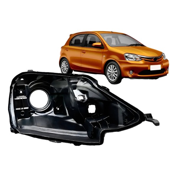 Carcaça Farol Preta Etios 2012 13 14 15 17 18 19 2020 2021