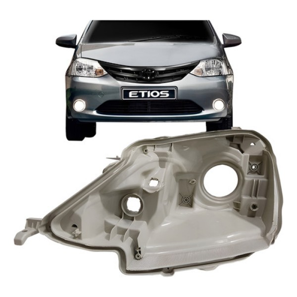 Carcaça Farol Toyota Etios 2013 2014 2015 2016 2017 Cinza
