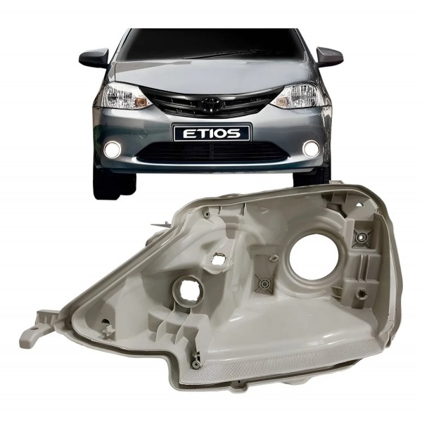Carcaça Farol Toyota Etios 2013 2014 2015 2016 2017 Cinza