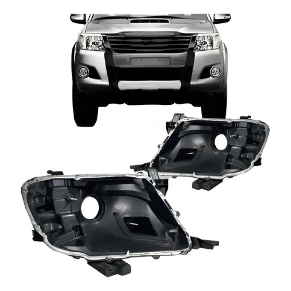 Par Carcaça Farol Hilux Srv 2012 2013 2014 2015 Preto