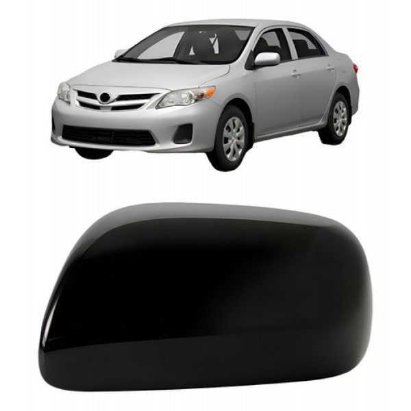 Capa Retrovisor Corolla 2008 A 2012 S/ Furo Preto Liso