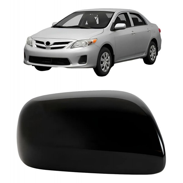 Capa Retrovisor Corolla 2008 A 2012 S/ Furo Preto Liso