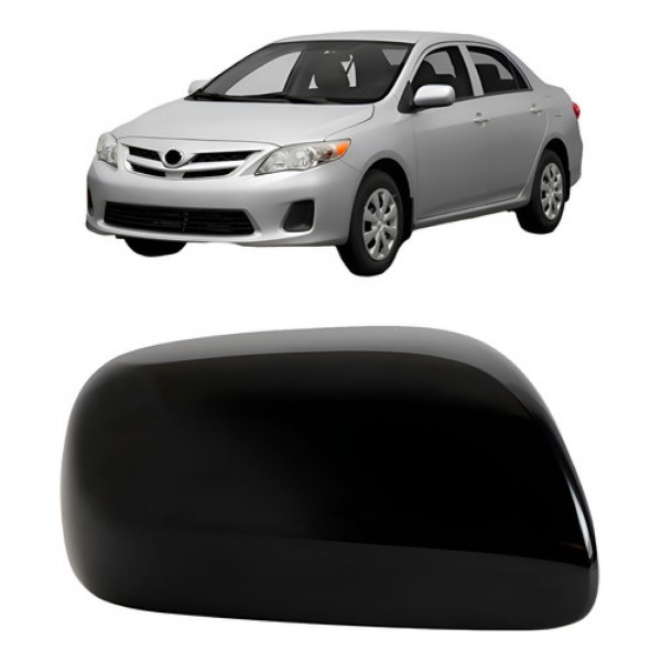 Capa Retrovisor Corolla 2008 A 2012 S/ Furo Preto Liso