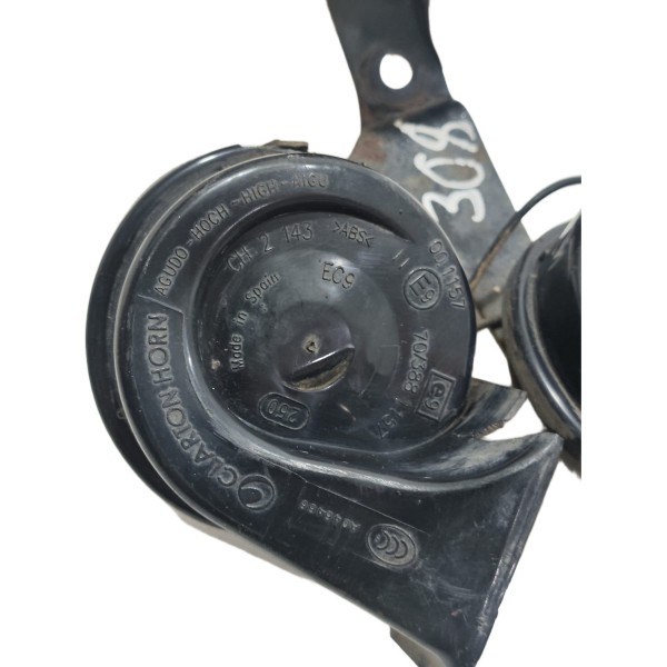 Par Buzina C/ Suporte Peugeot 308 2012 A 2015 9657476680