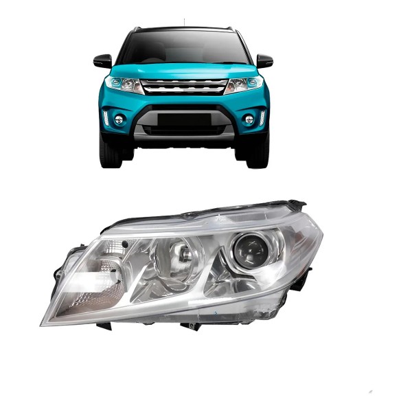 Farol Vitara 2016 A 2019 Eletrico Com Motor Cromado