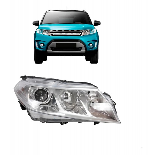 Farol Vitara 2016 A 2019 Eletrico Com Motor Cromado