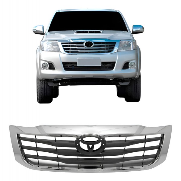 Grade Radiador Hilux 2012 2013 2014 2015 Cromada Cinza