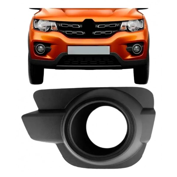Moldura Milha Auxiliar Kwid Com Furo Aro Preto 2017 18 19