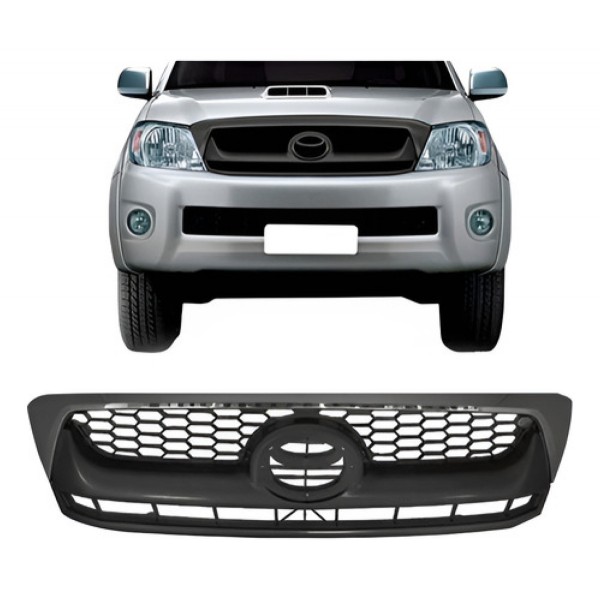 Grade Radiador Hilux Srv 2009 2010 2011 Preto Moldura Cinza Preto