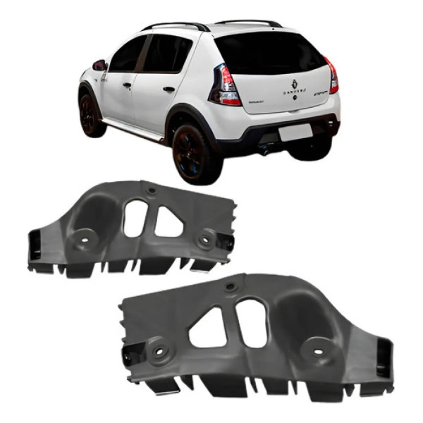 Par Reforço Parachoque Traseiro Sandero Stepway 2008 A 2014