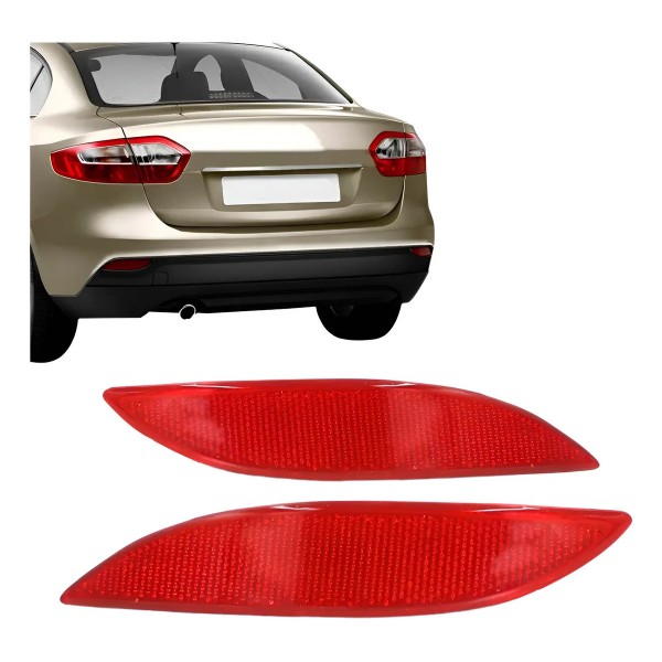 Par Refletor Parachoque Fluence 2011 12 13 14 15 16 2017 Vermelho