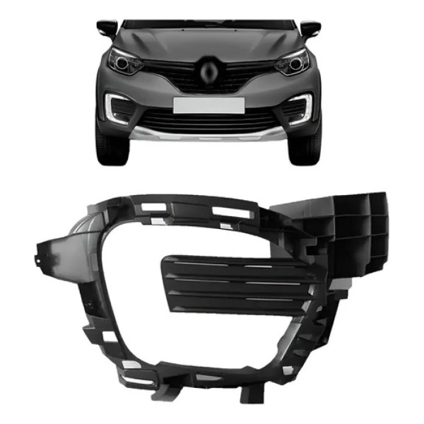Moldura Milha Superior Captur 2017 2018 2019 2020 2021 Preto
