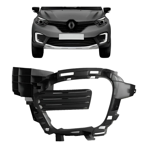 Moldura Milha Superior Captur 2017 2018 2019 2020 2021 Preto