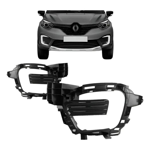 Par Moldura Milha Superior Captur 2017 2018 19 20 2021 Preto Preto Ambos Os Lados