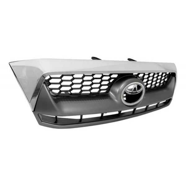 Grade Radiador Hilux Srv 2009 A 2011 Cinza Moldura Cromada