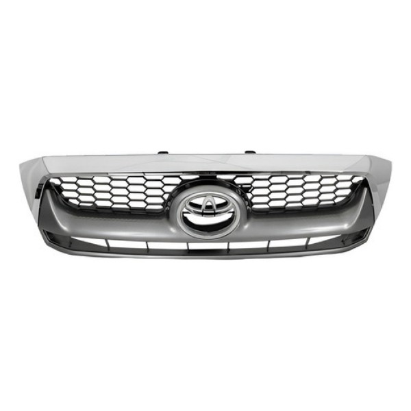 Grade Radiador Hilux Srv 2009 A 2011 Cinza Moldura Cromada