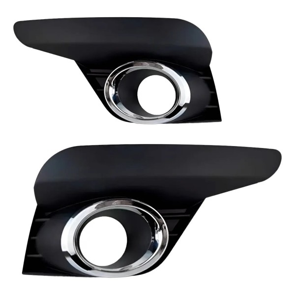 Par Moldura Farol De Milha Cromado Sandero 2020 2021 2022 Preto Ambos Os Lados