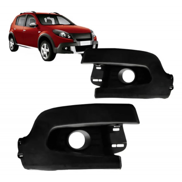 Par Moldura Farol Milha Sandero Stepway 2012 2013 2014